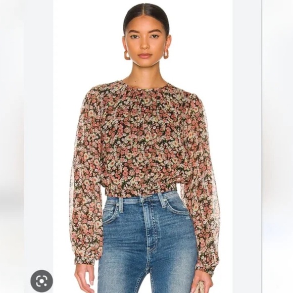 Bardot Tops - Bardot Floral Crop Blouse